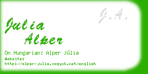 julia alper business card